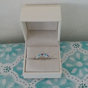 Sparkle Allure JC Penny Elegant Blue Silver Plated Women's Ring